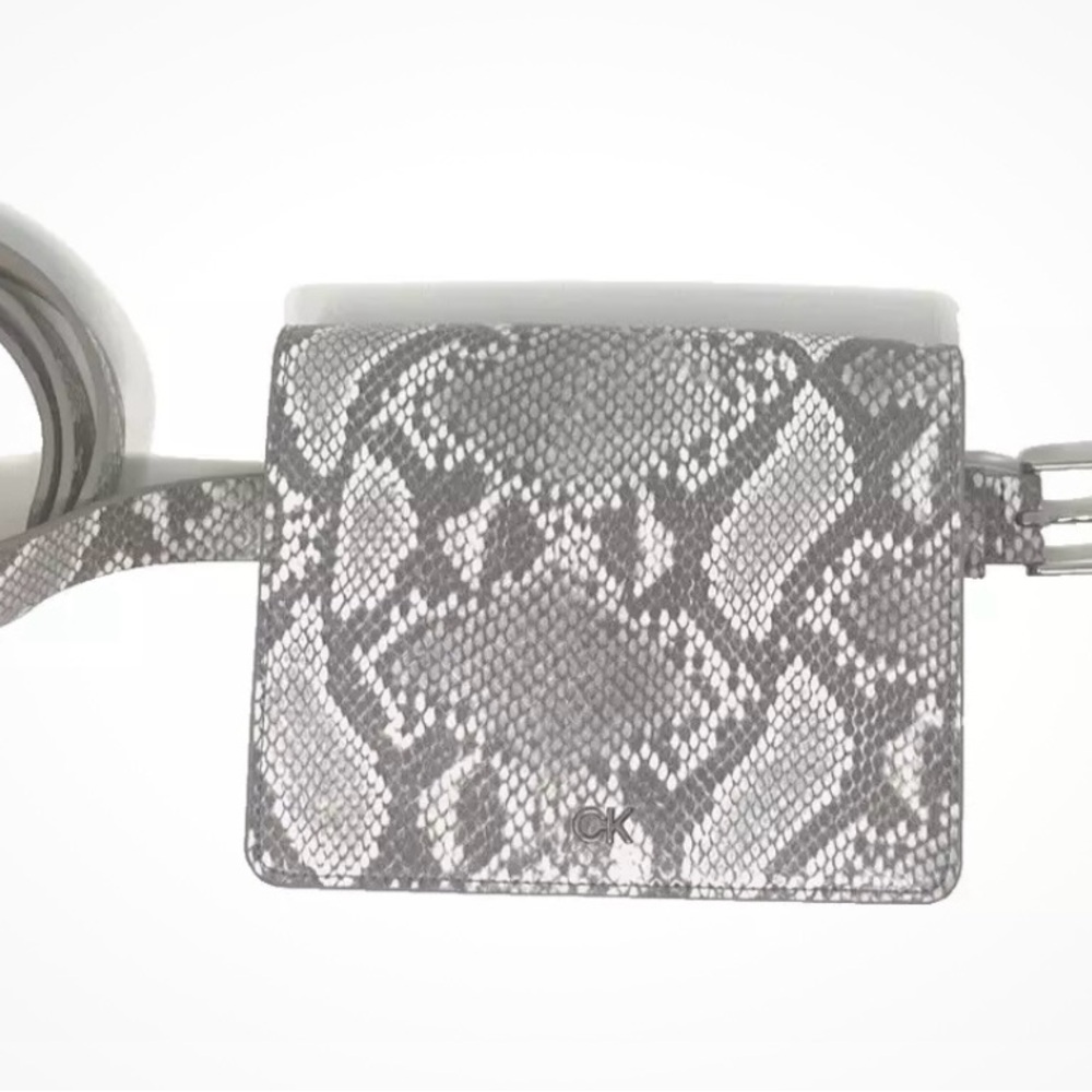 Calvin Klein Snakeskin look Belt Bag / Fanny Pack Crossbody - size L - Grey